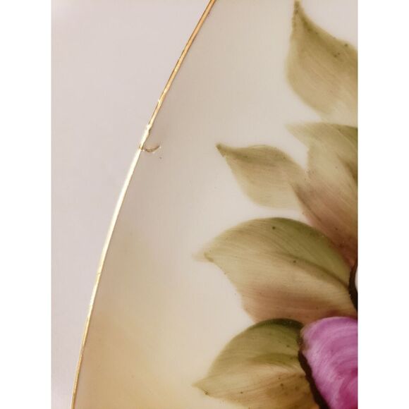 Vintage Will's Japan Decorative Floral China Wall Plate 10 1/4" Hand Painted - Picture 4 of 4